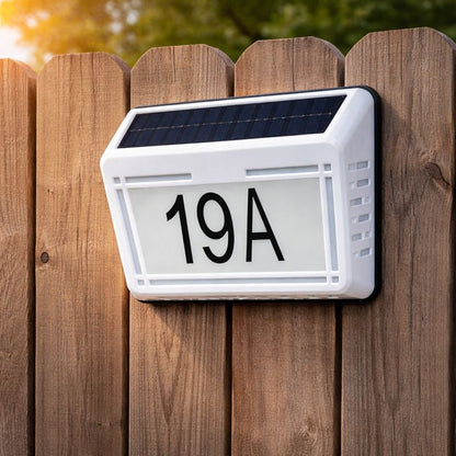 Lampa solara LED cu numar casa iluminat exterior — Confort Practic Pentru Casa Ta