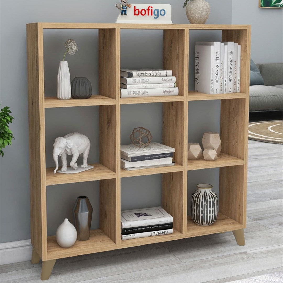Biblioteca Cub cu 9 compartimente si rafturi etajera carti 100 — Confort Practic Pentru Casa Ta