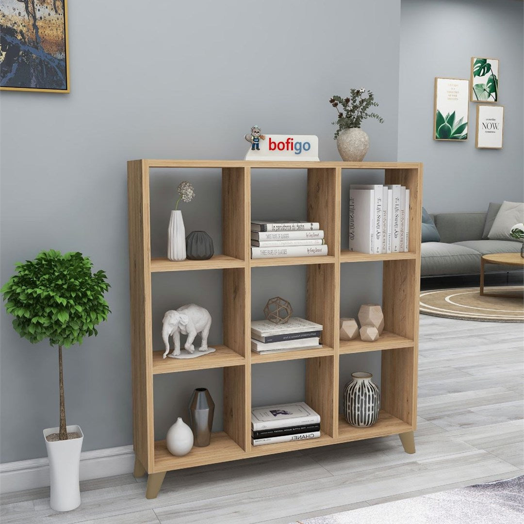 Biblioteca Cub cu 9 compartimente si rafturi etajera carti 100 — Confort Practic Pentru Casa Ta