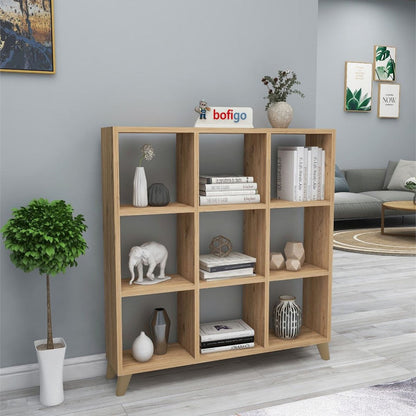 Biblioteca Cub cu 9 compartimente si rafturi etajera carti 100 — Confort Practic Pentru Casa Ta