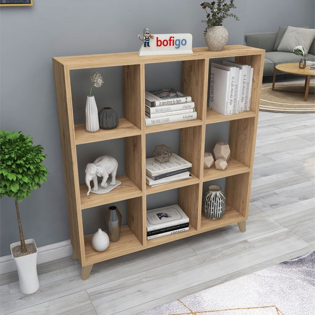 Biblioteca Cub cu 9 compartimente si rafturi etajera carti 100 — Confort Practic Pentru Casa Ta