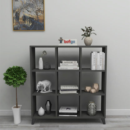Biblioteca Cub cu 9 compartimente si rafturi etajera carti 100 — Confort Practic Pentru Casa Ta
