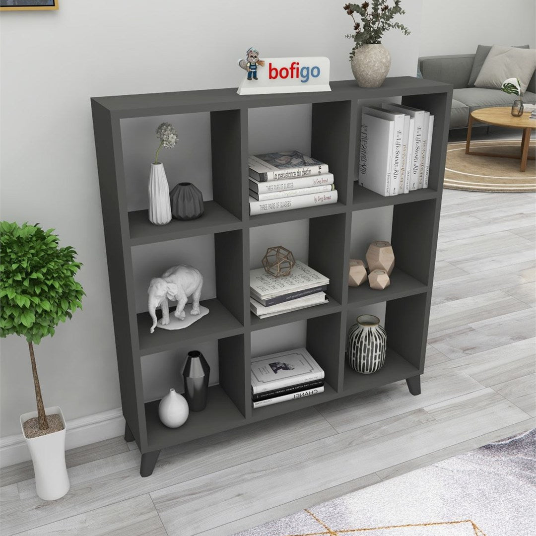 Biblioteca Cub cu 9 compartimente si rafturi etajera carti 100 — Confort Practic Pentru Casa Ta