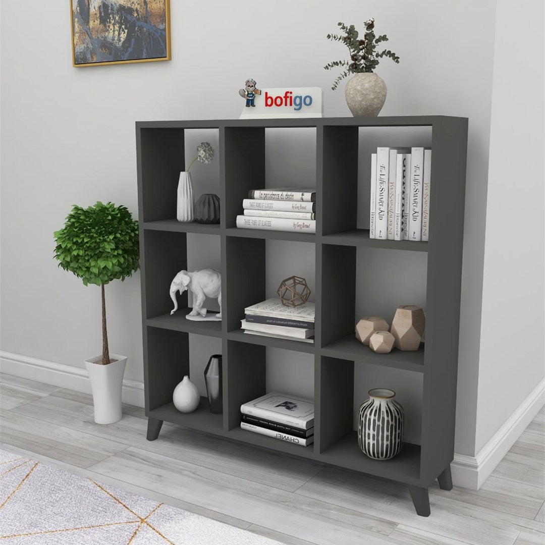 Biblioteca Cub cu 9 compartimente si rafturi etajera carti 100 — Confort Practic Pentru Casa Ta