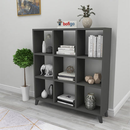 Biblioteca Cub cu 9 compartimente si rafturi etajera carti 100 — Confort Practic Pentru Casa Ta