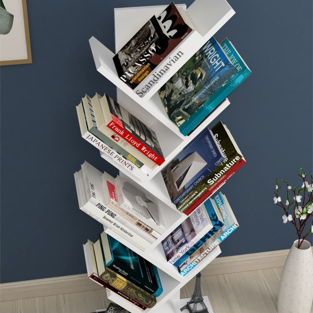 Biblioteca Copac cu rafturi decorative etajera living 60 x 170 — Confort Practic Pentru Casa Ta