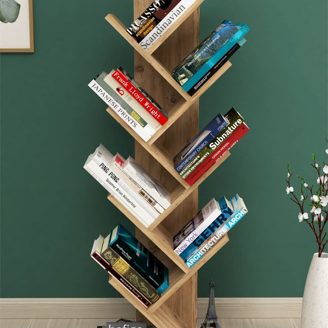Biblioteca Copac cu rafturi decorative etajera living 60 x 170 — Confort Practic Pentru Casa Ta