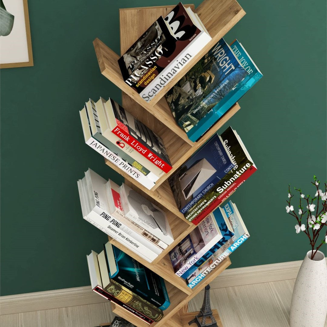 Biblioteca Copac cu rafturi decorative etajera living 60 x 170 — Confort Practic Pentru Casa Ta
