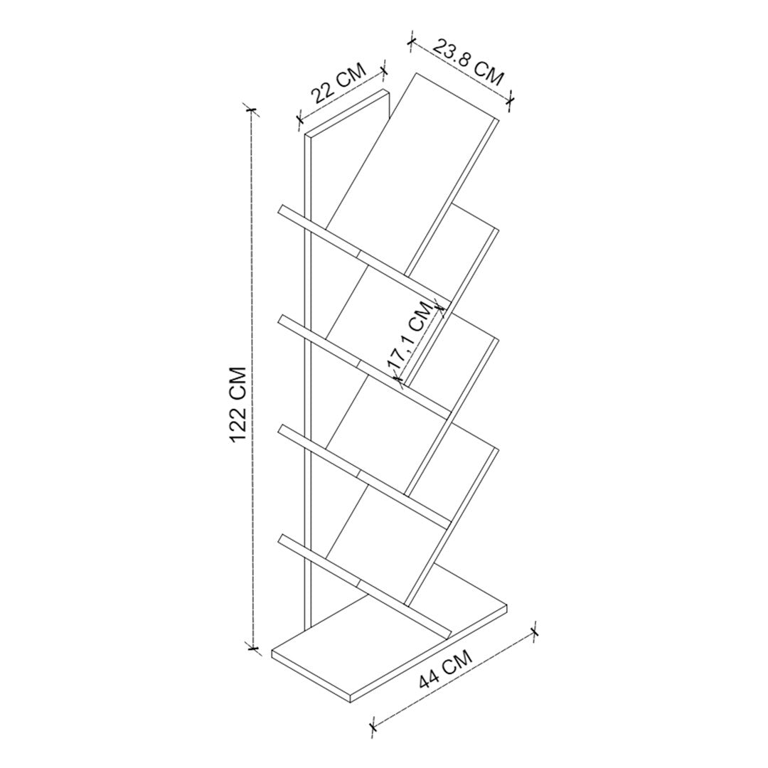Biblioteca Copac cu rafturi decorative etajera living 60 x 170 — Confort Practic Pentru Casa Ta