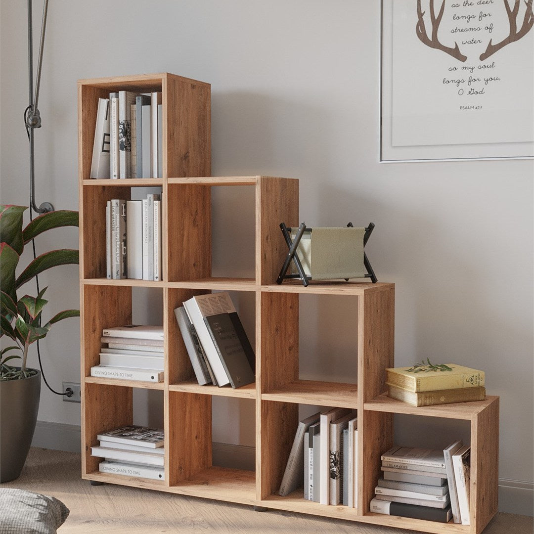 Biblioteca scara cu 10 rafturi etajera carti 80 x 170 — Confort Practic Pentru Casa Ta