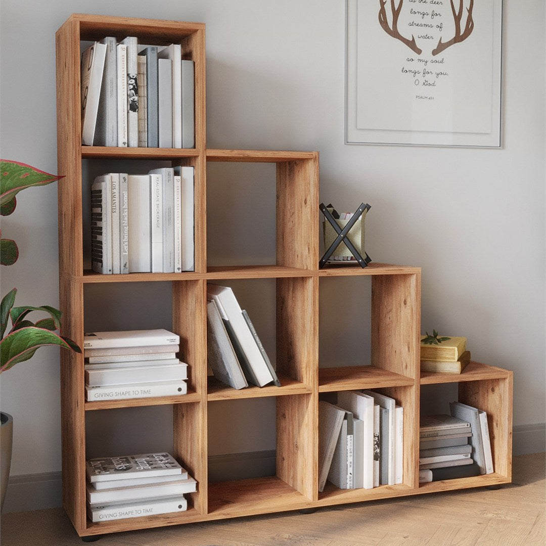 Biblioteca scara cu 10 rafturi etajera carti 80 x 170 — Confort Practic Pentru Casa Ta