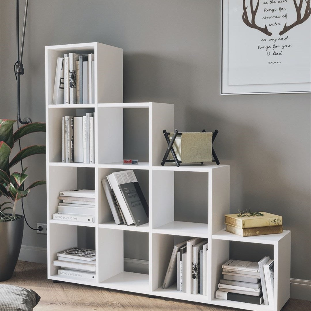 Biblioteca scara cu 10 rafturi etajera carti 80 x 170 — Confort Practic Pentru Casa Ta