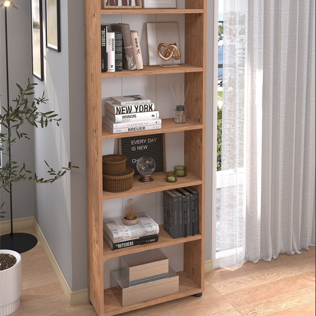 Biblioteca cu 6 rafturi din PAL etajera carti 60 x — Confort Practic Pentru Casa Ta