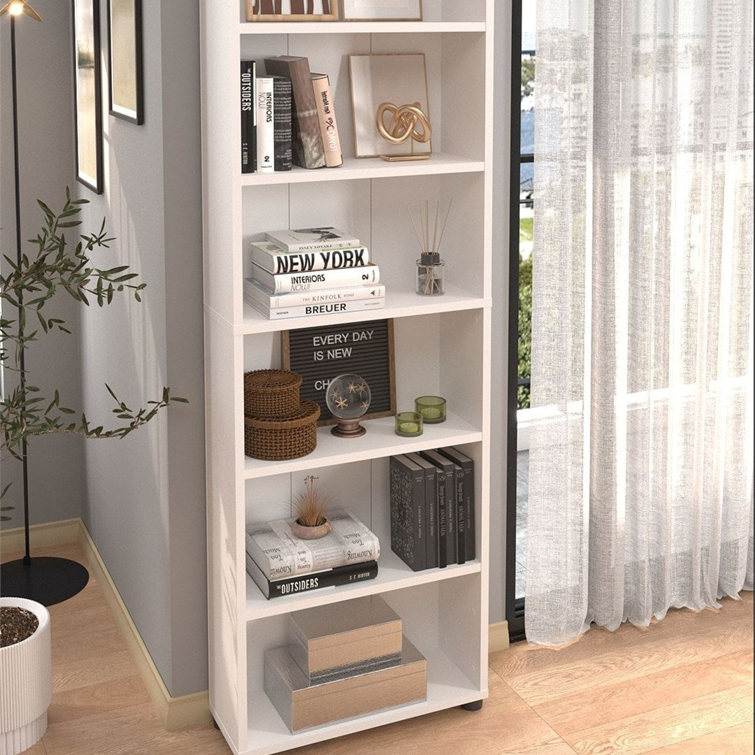 Biblioteca cu 6 rafturi din PAL etajera carti 60 x — Confort Practic Pentru Casa Ta