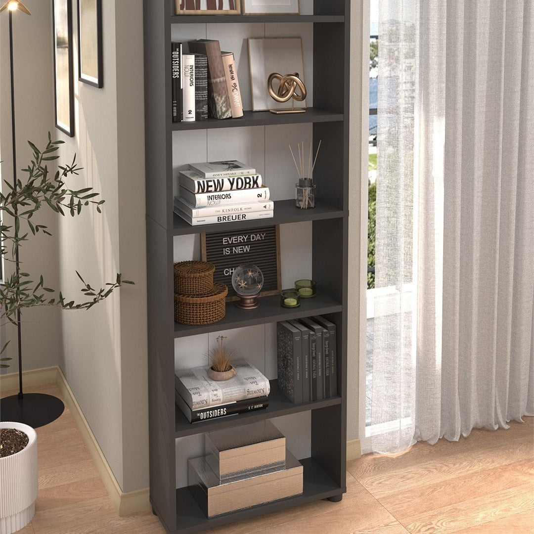 Biblioteca cu 6 rafturi din PAL etajera carti 60 x — Confort Practic Pentru Casa Ta