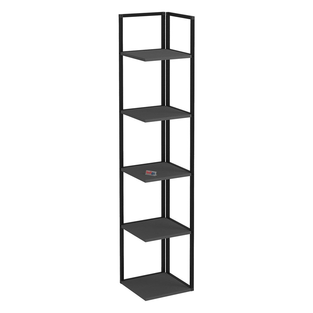 Biblioteca de colt Selanik cu 5 nivele etajera colt 60 — Confort Practic Pentru Casa Ta