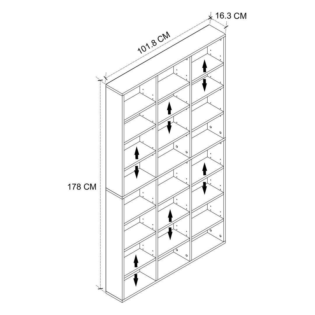 Biblioteca cu rafturi multiple design original etajera carti 80 x — Confort Practic Pentru Casa Ta