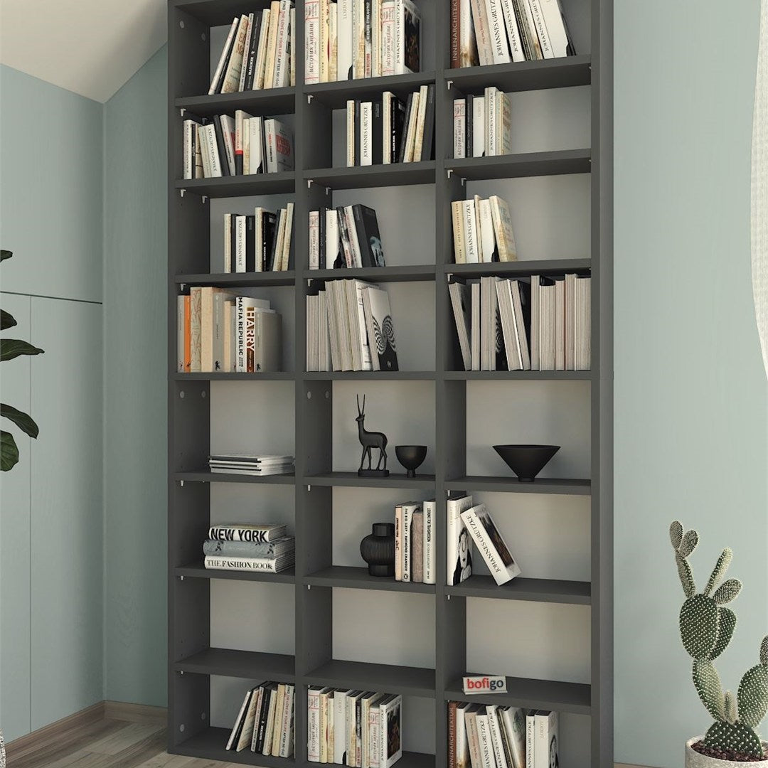 Biblioteca cu rafturi multiple design original etajera carti 80 x — Confort Practic Pentru Casa Ta