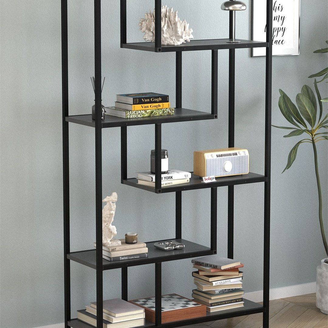 Biblioteca Larissa clasica cu rafturi multiple etajera carti 80 x — Confort Practic Pentru Casa Ta