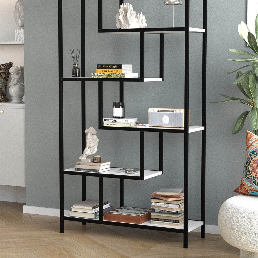 Biblioteca Larissa clasica cu rafturi multiple etajera carti 80 x — Confort Practic Pentru Casa Ta