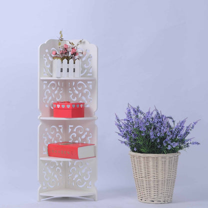 Etajera de colt decorativa cu 4 polite — Confort Practic Pentru Casa Ta