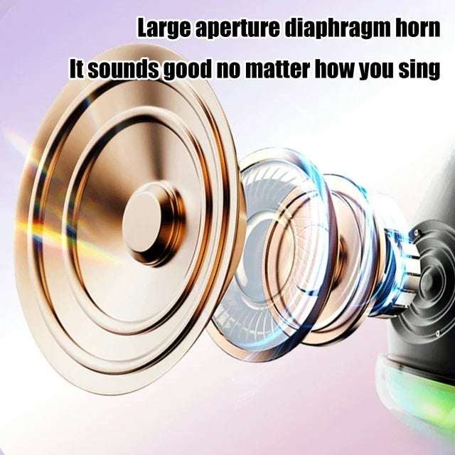 Microfon Karaoke Wireless cu Boxa si LED RGB OKOP KP-M110 — Utilitate Smart Zi de Zi
