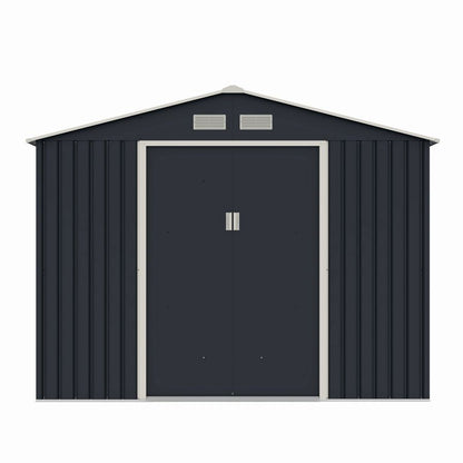 Casuta/magazie de gradina metalica Archer-Plus-E gri/bej 277x322x213 cm