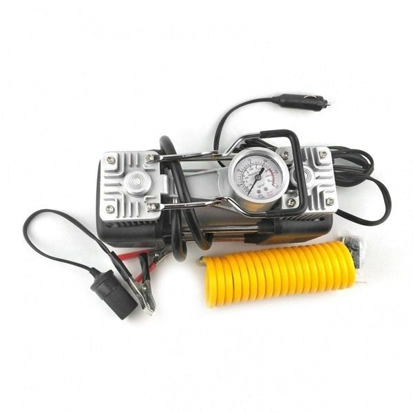 Kit pentru pana compresor 12V 2 cilindri si 7 accesorii — Confort și Siguranță la Drum