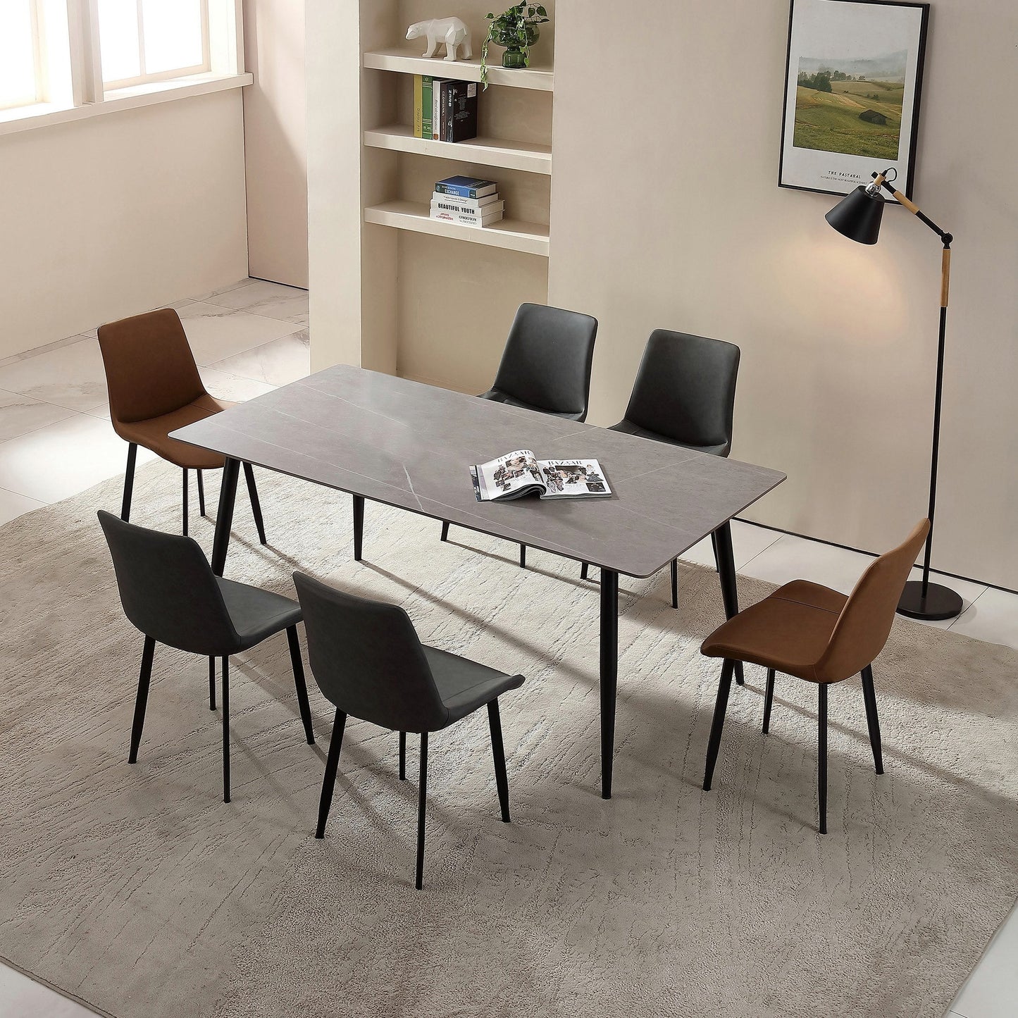 RESIGILAT - Masă de dining moderna din piatra sinterizata — Confort Practic Pentru Casa Ta