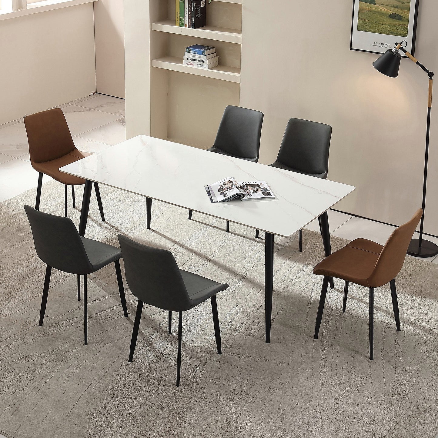 RESIGILAT - Masă de dining moderna din piatra sinterizata — Confort Practic Pentru Casa Ta