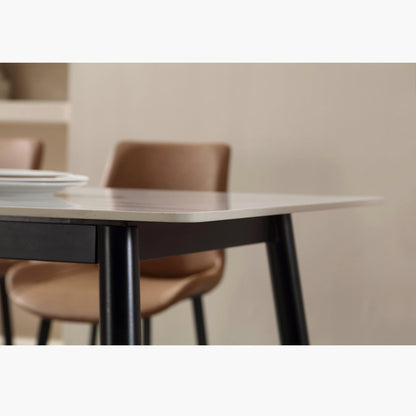 Masă de dining moderna din piatra sinterizata — Confort Practic Pentru Casa Ta