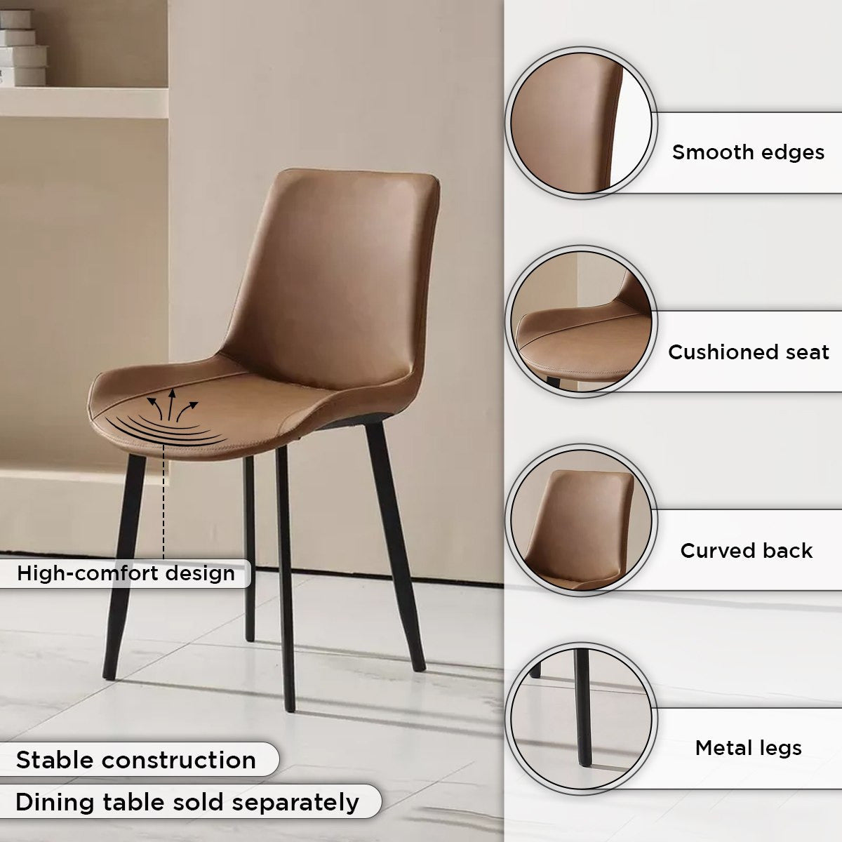 Scaun de dining design scandinav 50 x 46 x 83 — Confort Practic Pentru Casa Ta