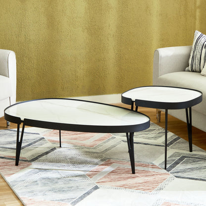 Set 2 Masute de Cafea Moderne din Piatra Sinterizata — Confort Practic Pentru Casa Ta