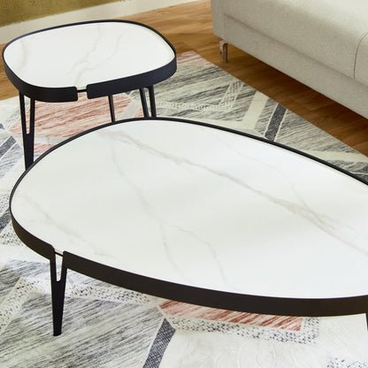 Set 2 Masute de Cafea Moderne din Piatra Sinterizata — Confort Practic Pentru Casa Ta
