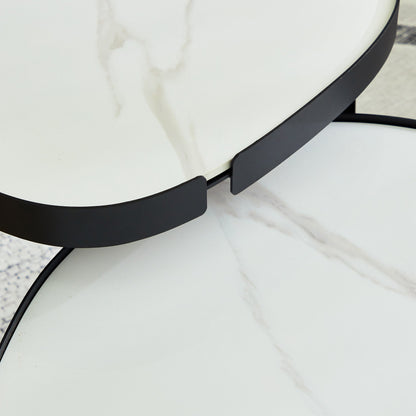 Set 2 Masute de Cafea Moderne din Piatra Sinterizata — Confort Practic Pentru Casa Ta