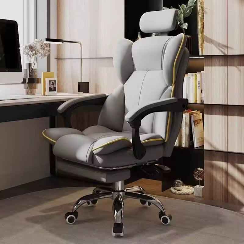 Scaun Ergonomic Directorial cu Suport Picioare Rabatabil Piele Ecologica — Confort Practic Pentru