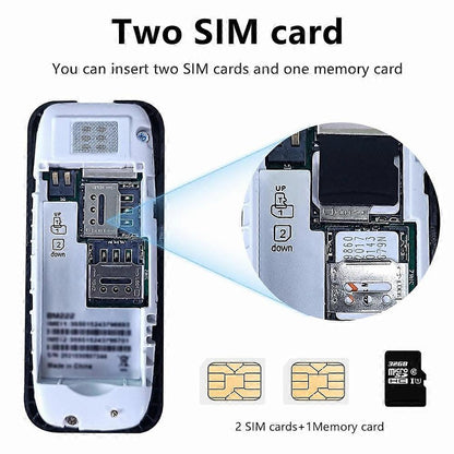 Mini telefon Dual Sim BM222 — Utilitate Smart Zi de Zi