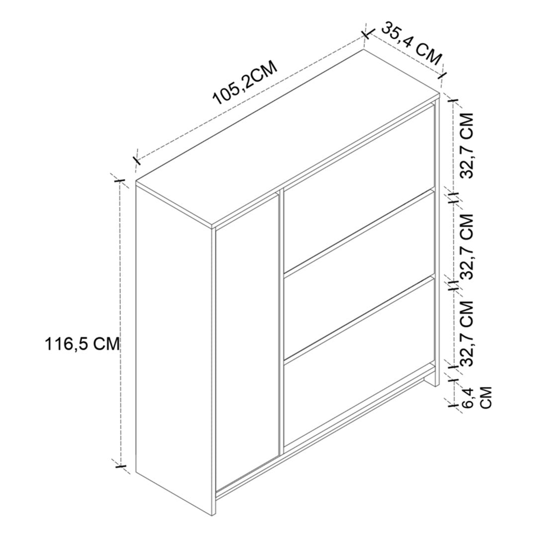 Pantofar Gizem cu usi basculante dulap pantofi 90 x 100 — Confort Practic Pentru Casa Ta