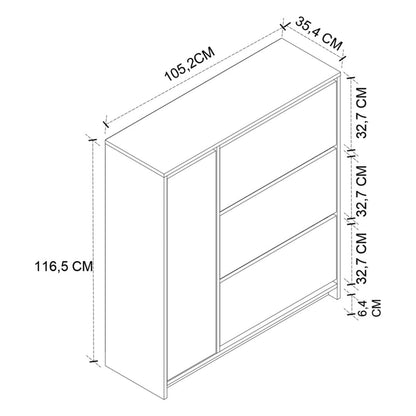 Pantofar Gizem cu usi basculante dulap pantofi 90 x 100 — Confort Practic Pentru Casa Ta