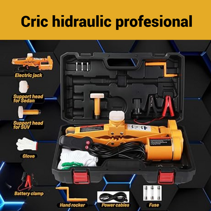 Cric hidraulic electric 12V — Confort și Siguranță la Drum
