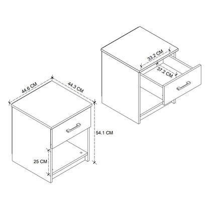 Noptiera cu sertar clasica noptiera dormitor 40 x 45 cm — Confort Practic Pentru Casa Ta