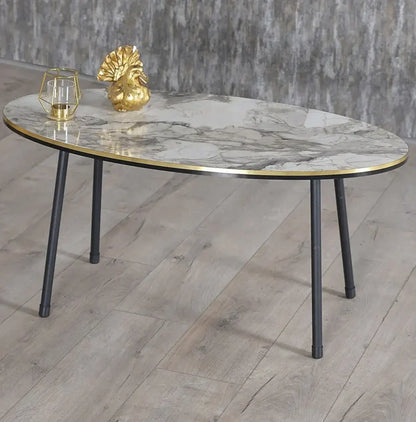 Masa de cafea moderna 90x50x42 cm MDF cu picioare metalice — Confort Practic Pentru Casa Ta