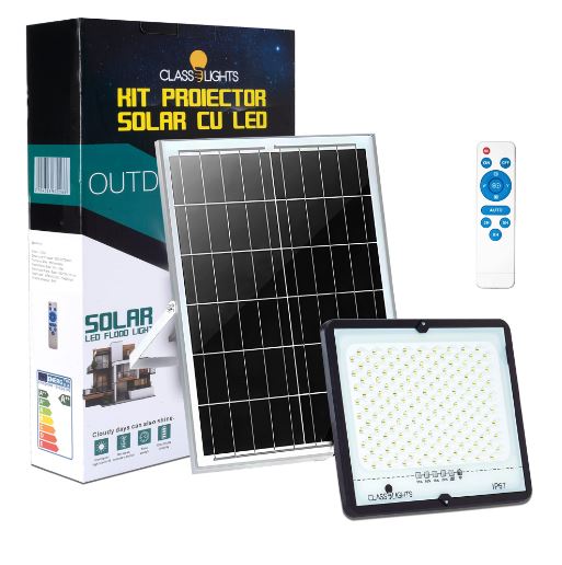 Proiector Solar LED 100W, Kit Complet cu Panou Solar Monocristalin si Protectie IP67, EAZ-IL021