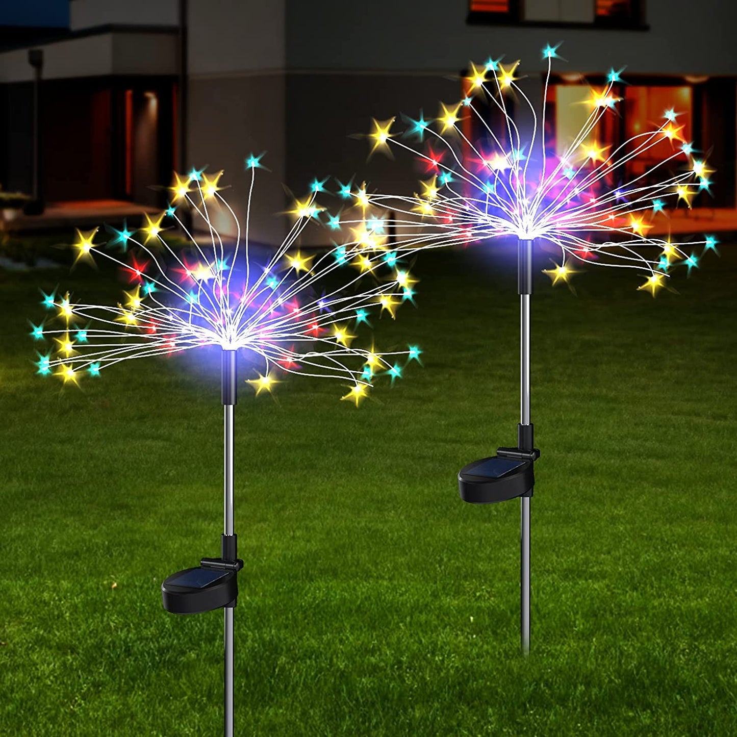 Set 2 Lampi solare artificii cu suport metalic 100 LED — Ambient Modern Pentru Acasă