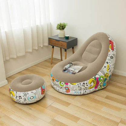 Scaun gonflabil cu taburet 116 x 96 x 83 cm — Confort Practic Pentru Casa Ta