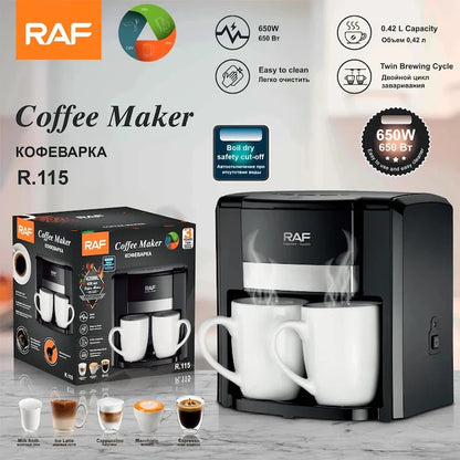 Aparat de Cafea Compact pentru 2 Cești, 420 ml, pentru Casă și Birou, M-138