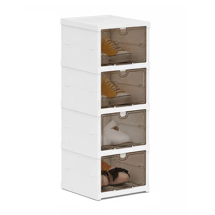 Organizator de Pantofi Pliabil cu Usi Transparente, 4 Niveluri, A-154-5