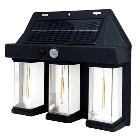 Lampa Solara de Gard cu 3 Becuri LED, Iluminare Exterior fara Cabluri, M-109