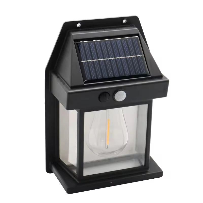 Lampă Solară LED Tip Felinar cu Senzor de Mișcare, IP65, Exterior, 12x5.7x17 cm, A-181-1