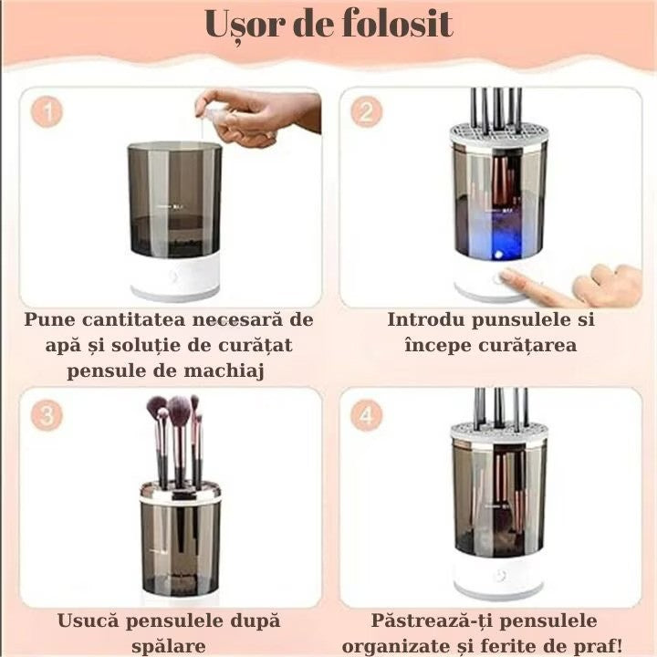 Aparat Electric 2 în 1 pentru Curățat și Uscat Pensule de Machiaj, A-171-3